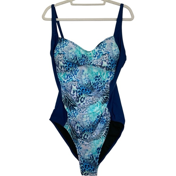 YOUR BEST LOOK Blue Animal Print Swimsuit - Picture 1 of 6